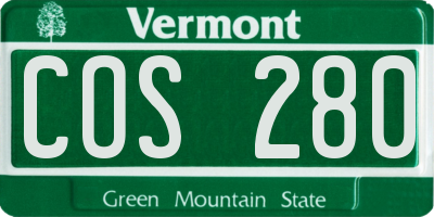 VT license plate COS280