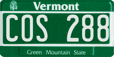 VT license plate COS288