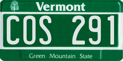 VT license plate COS291