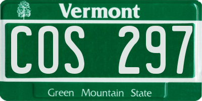 VT license plate COS297