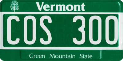VT license plate COS300