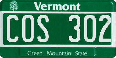 VT license plate COS302