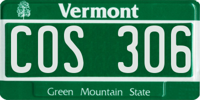 VT license plate COS306