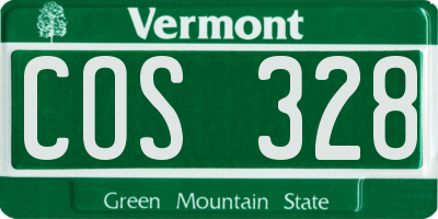VT license plate COS328