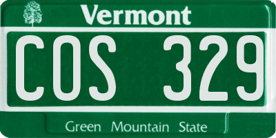 VT license plate COS329