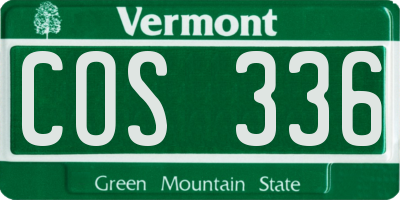 VT license plate COS336