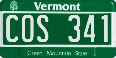 VT license plate COS341