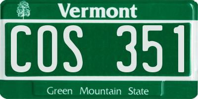 VT license plate COS351
