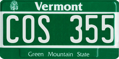 VT license plate COS355