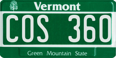 VT license plate COS360