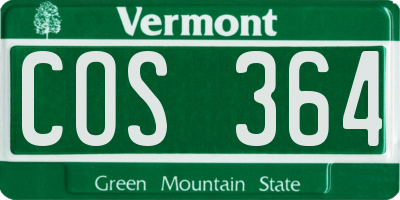 VT license plate COS364