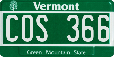 VT license plate COS366