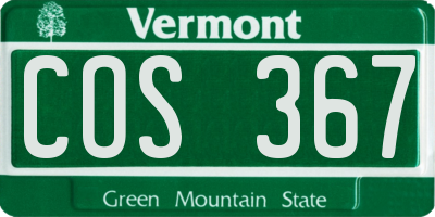 VT license plate COS367