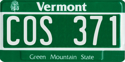 VT license plate COS371