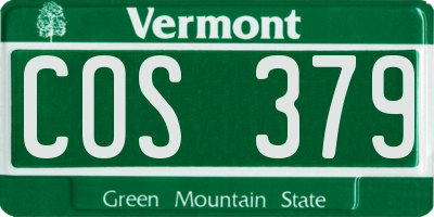 VT license plate COS379