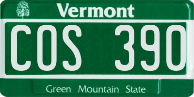 VT license plate COS390