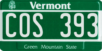 VT license plate COS393