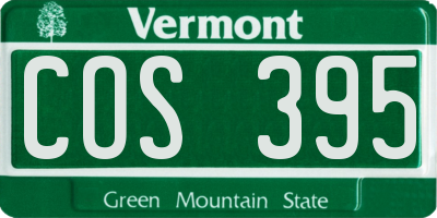 VT license plate COS395