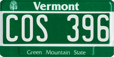 VT license plate COS396