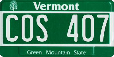 VT license plate COS407