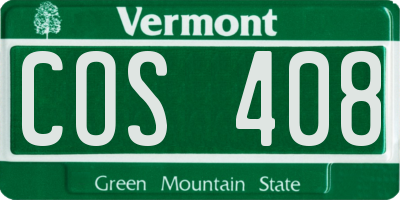 VT license plate COS408