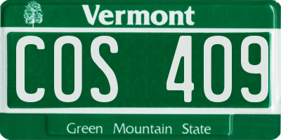 VT license plate COS409