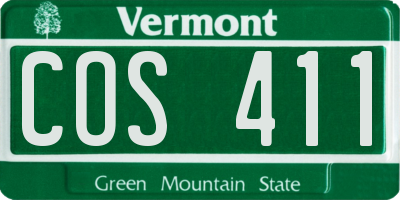 VT license plate COS411