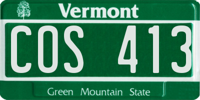 VT license plate COS413