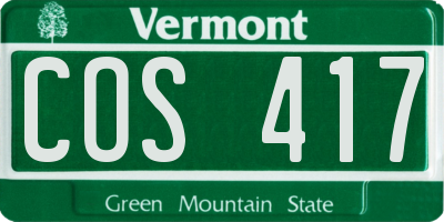 VT license plate COS417