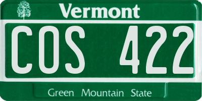 VT license plate COS422