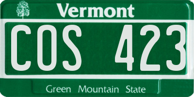 VT license plate COS423