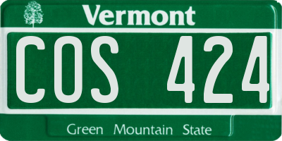 VT license plate COS424