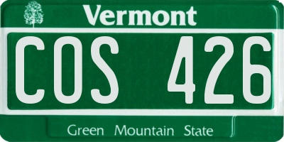VT license plate COS426