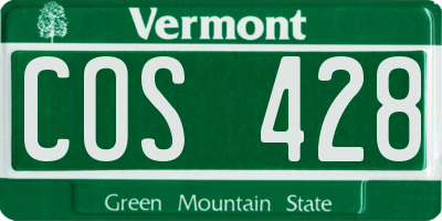 VT license plate COS428