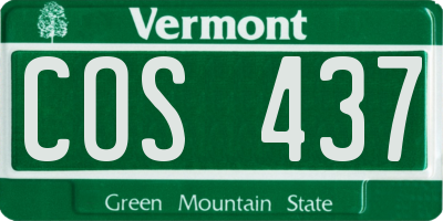 VT license plate COS437