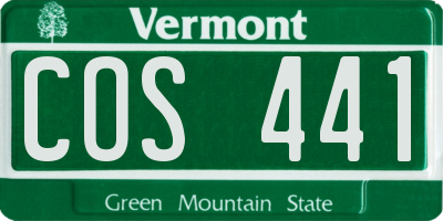 VT license plate COS441