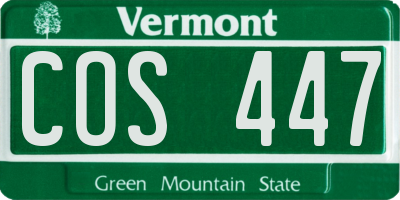 VT license plate COS447