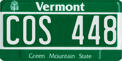 VT license plate COS448