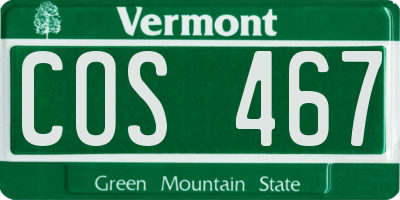 VT license plate COS467