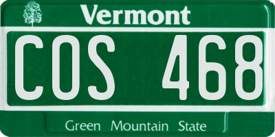 VT license plate COS468