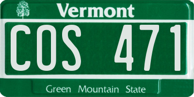VT license plate COS471