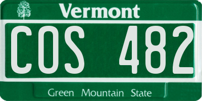 VT license plate COS482