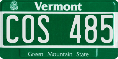 VT license plate COS485