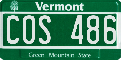 VT license plate COS486