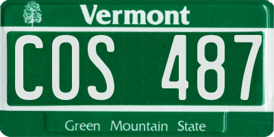 VT license plate COS487