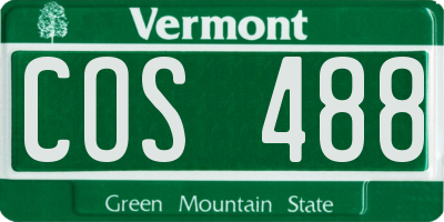 VT license plate COS488