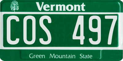 VT license plate COS497