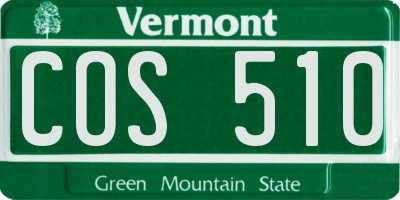 VT license plate COS510