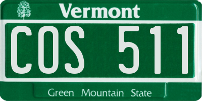 VT license plate COS511