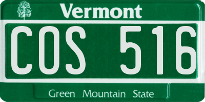 VT license plate COS516